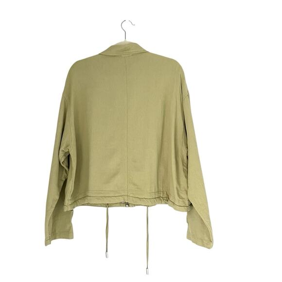 Blank NYC Utility jacket linen blend sage green Sz Medium baggy Y2K coastal - Picture 4 of 10